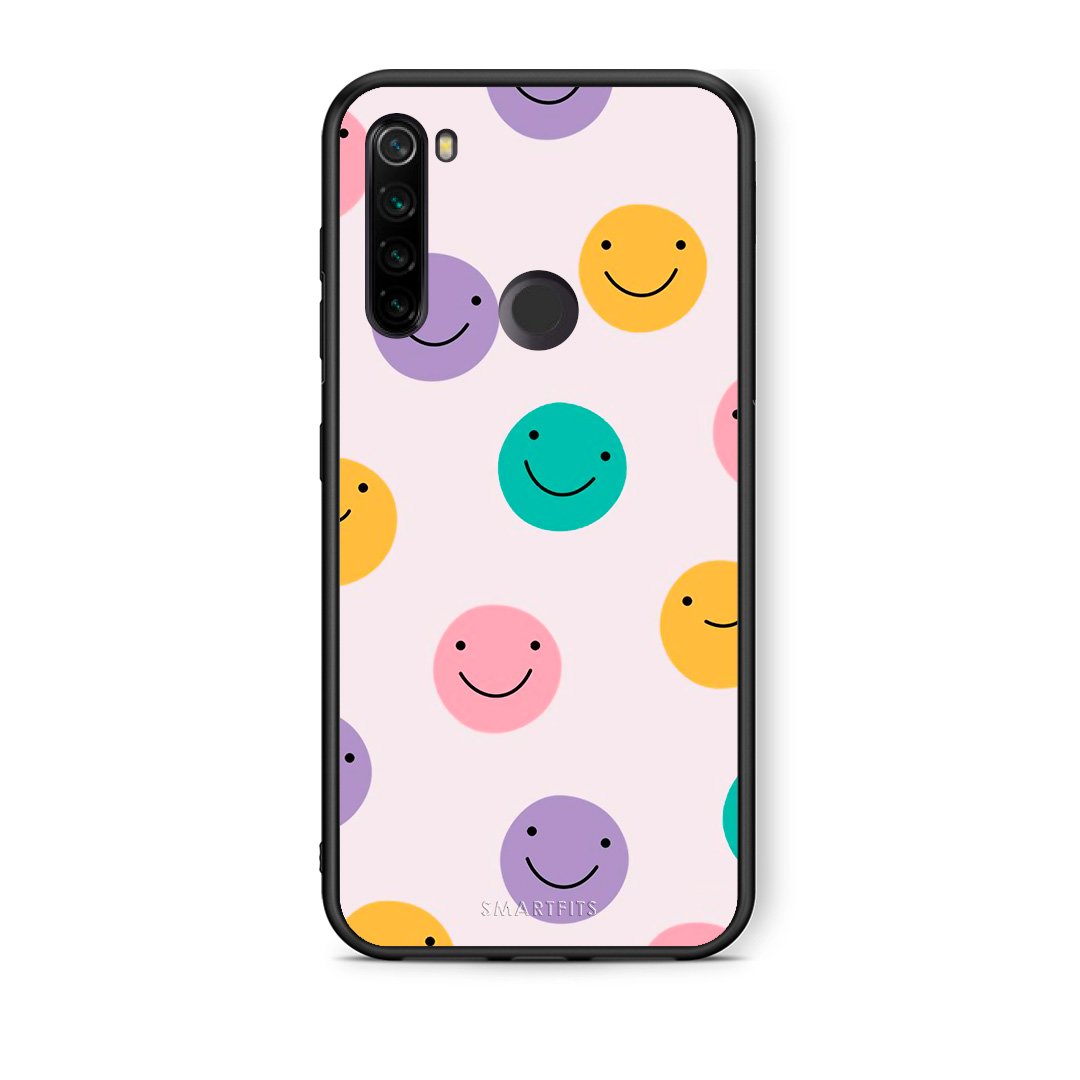 Xiaomi Redmi Note 8T Smiley Faces θήκη από τη Smartfits με σχέδιο στο πίσω μέρος και μαύρο περίβλημα | Smartphone case with colorful back and black bezels by Smartfits