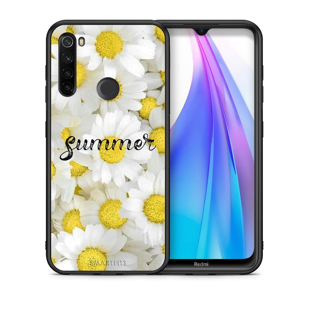 Θήκη Xiaomi Redmi Note 8T Summer Daisies από τη Smartfits με σχέδιο στο πίσω μέρος και μαύρο περίβλημα | Xiaomi Redmi Note 8 Summer Daisies case with colorful back and black bezels