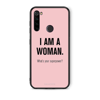 Xiaomi Redmi Note 8T Superpower Woman θήκη από τη Smartfits με σχέδιο στο πίσω μέρος και μαύρο περίβλημα | Smartphone case with colorful back and black bezels by Smartfits