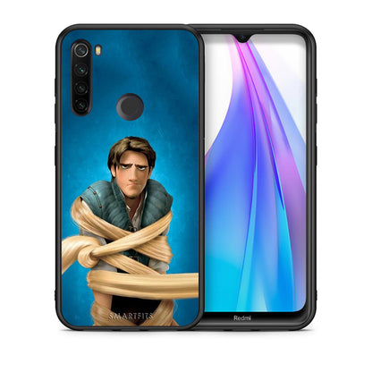 Θήκη Αγίου Βαλεντίνου Xiaomi Redmi Note 8T Tangled 1 από τη Smartfits με σχέδιο στο πίσω μέρος και μαύρο περίβλημα | Xiaomi Redmi Note 8 Tangled 1 case with colorful back and black bezels