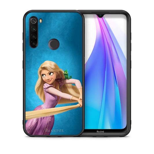 Θήκη Αγίου Βαλεντίνου Xiaomi Redmi Note 8T Tangled 2 από τη Smartfits με σχέδιο στο πίσω μέρος και μαύρο περίβλημα | Xiaomi Redmi Note 8 Tangled 2 case with colorful back and black bezels