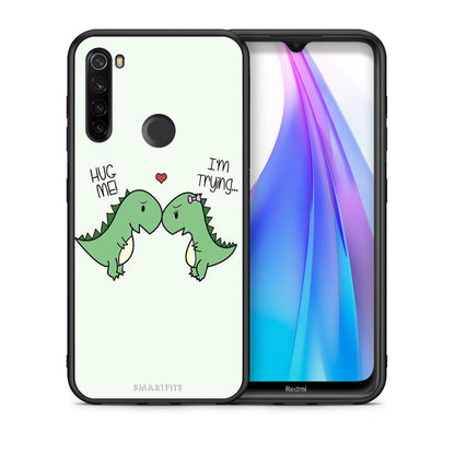 Θήκη Xiaomi Redmi Note 8T Rex Valentine από τη Smartfits με σχέδιο στο πίσω μέρος και μαύρο περίβλημα | Xiaomi Redmi Note 8T Rex Valentine case with colorful back and black bezels