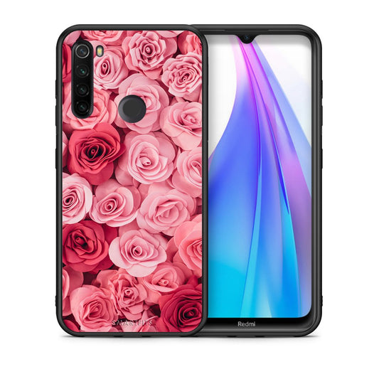 Θήκη Xiaomi Redmi Note 8T RoseGarden Valentine από τη Smartfits με σχέδιο στο πίσω μέρος και μαύρο περίβλημα | Xiaomi Redmi Note 8T RoseGarden Valentine case with colorful back and black bezels