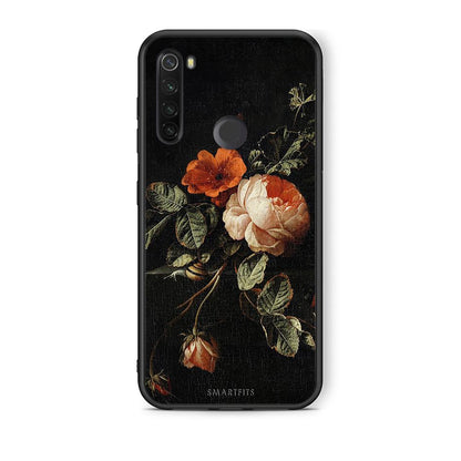 Xiaomi Redmi Note 8T Vintage Roses θήκη από τη Smartfits με σχέδιο στο πίσω μέρος και μαύρο περίβλημα | Smartphone case with colorful back and black bezels by Smartfits