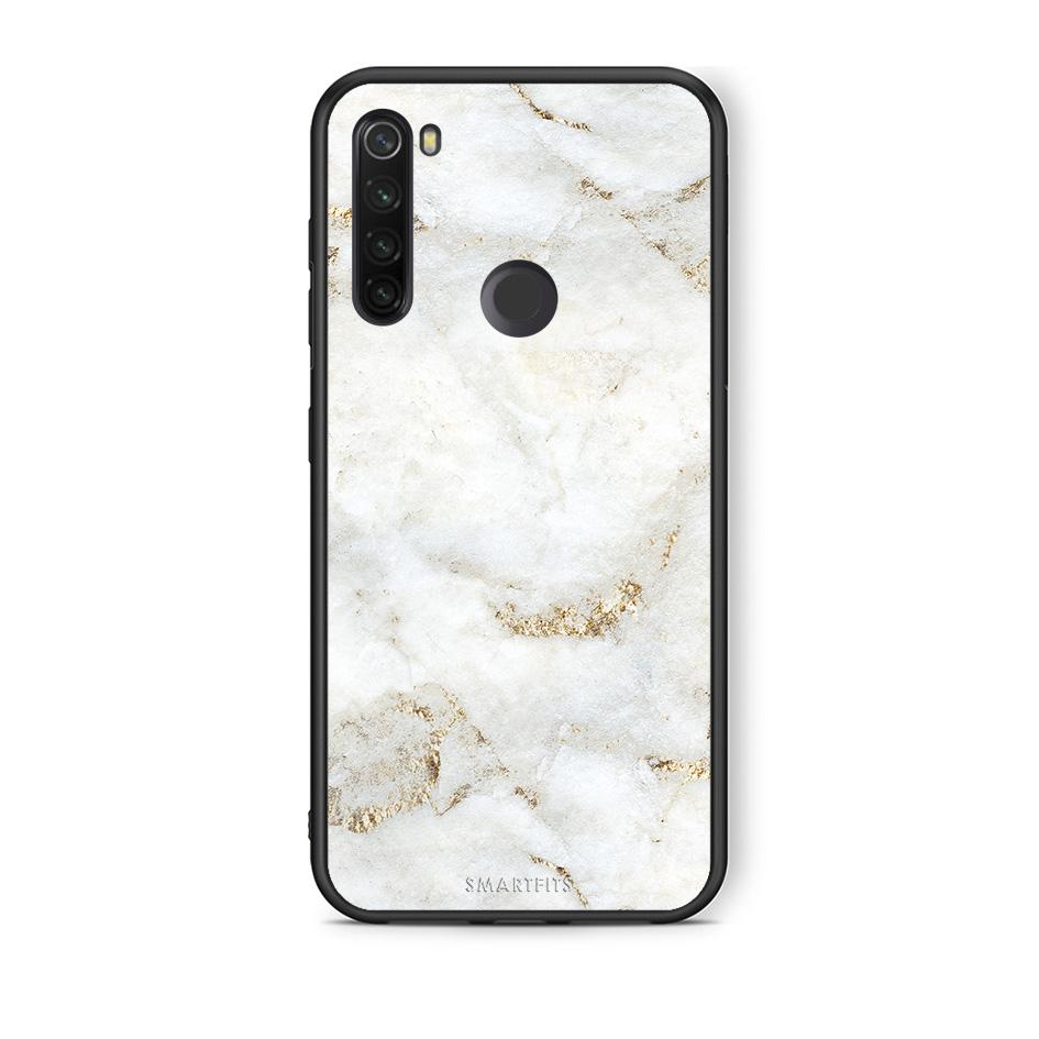 Xiaomi Redmi Note 8T White Gold Marble θήκη από τη Smartfits με σχέδιο στο πίσω μέρος και μαύρο περίβλημα | Smartphone case with colorful back and black bezels by Smartfits