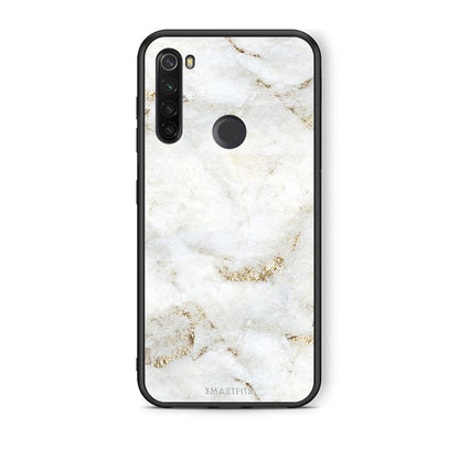 Xiaomi Redmi Note 8T White Gold Marble θήκη από τη Smartfits με σχέδιο στο πίσω μέρος και μαύρο περίβλημα | Smartphone case with colorful back and black bezels by Smartfits