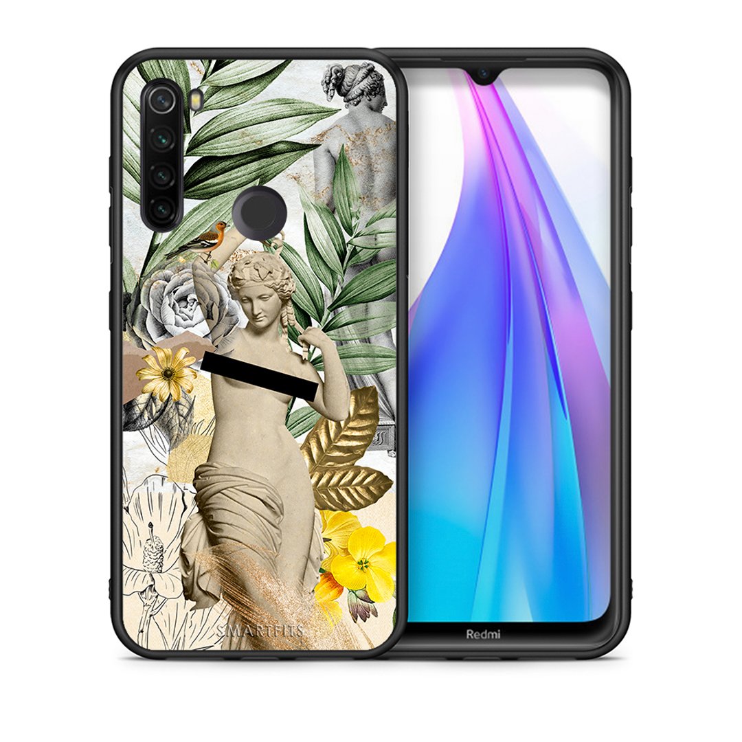 Θήκη Xiaomi Redmi Note 8T Woman Statue από τη Smartfits με σχέδιο στο πίσω μέρος και μαύρο περίβλημα | Xiaomi Redmi Note 8 Woman Statue case with colorful back and black bezels
