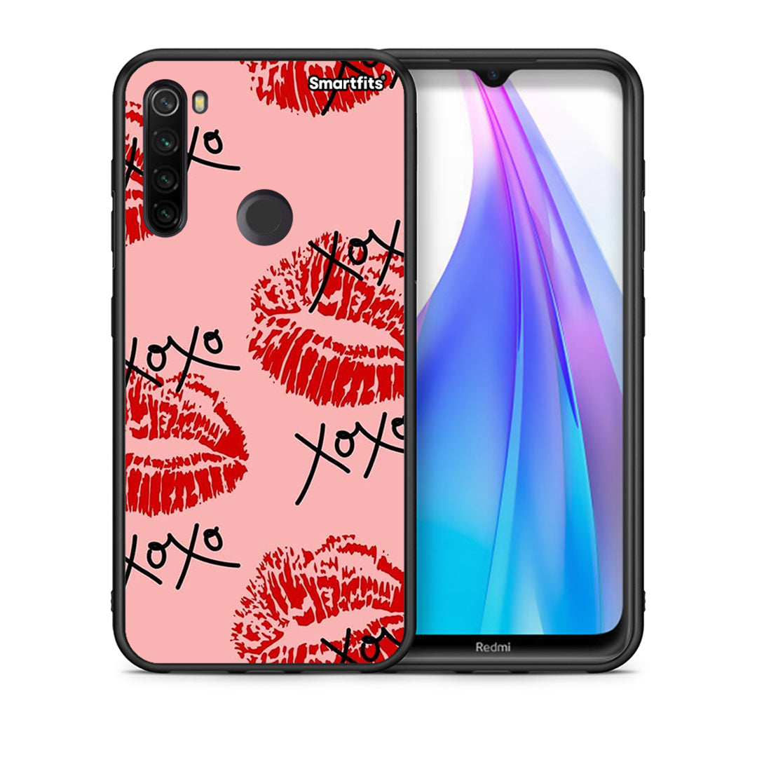 Θήκη Xiaomi Redmi Note 8T XOXO Lips από τη Smartfits με σχέδιο στο πίσω μέρος και μαύρο περίβλημα | Xiaomi Redmi Note 8 XOXO Lips case with colorful back and black bezels