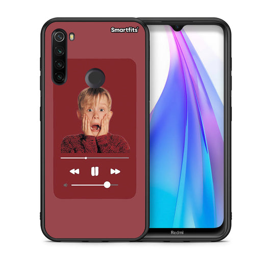 Θήκη Xiaomi Redmi Note 8T Xmas Alone Music από τη Smartfits με σχέδιο στο πίσω μέρος και μαύρο περίβλημα | Xiaomi Redmi Note 8 Xmas Alone Music case with colorful back and black bezels