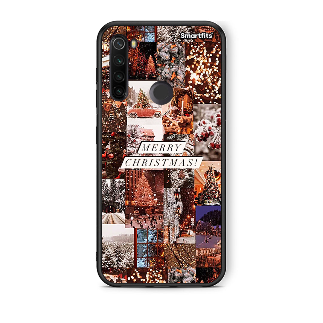Xiaomi Redmi Note 8T Xmas Collage θήκη από τη Smartfits με σχέδιο στο πίσω μέρος και μαύρο περίβλημα | Smartphone case with colorful back and black bezels by Smartfits