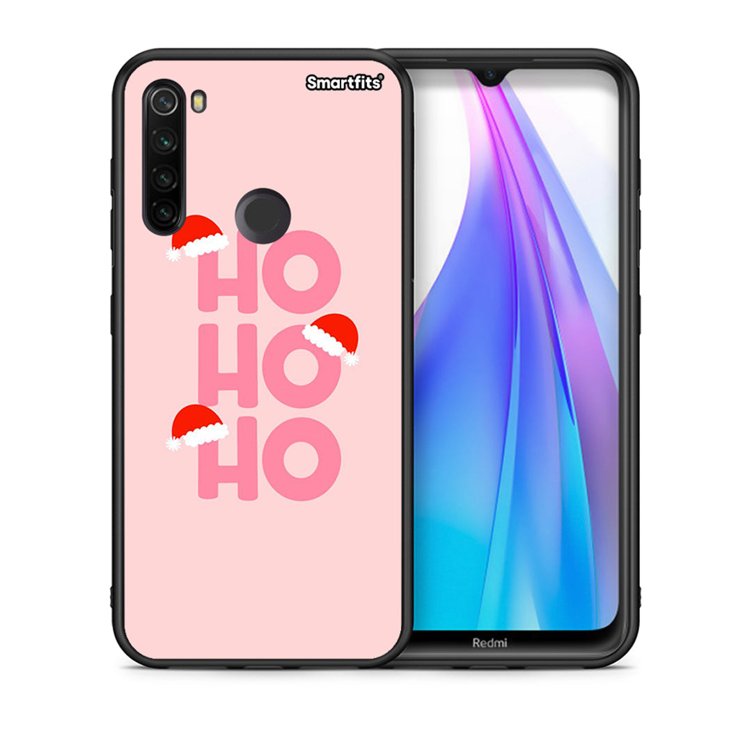 Θήκη Xiaomi Redmi Note 8T Xmas Ho Ho Ho από τη Smartfits με σχέδιο στο πίσω μέρος και μαύρο περίβλημα | Xiaomi Redmi Note 8 Xmas Ho Ho Ho case with colorful back and black bezels