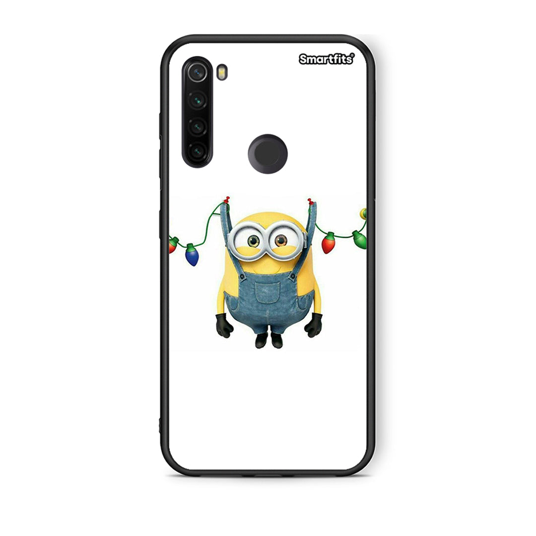 Xiaomi Redmi Note 8T Xmas Minion Lights θήκη από τη Smartfits με σχέδιο στο πίσω μέρος και μαύρο περίβλημα | Smartphone case with colorful back and black bezels by Smartfits