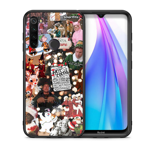 Θήκη Xiaomi Redmi Note 8T Xmas Movies από τη Smartfits με σχέδιο στο πίσω μέρος και μαύρο περίβλημα | Xiaomi Redmi Note 8 Xmas Movies case with colorful back and black bezels