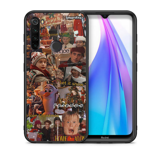 Θήκη Xiaomi Redmi Note 8T Xmas Wishes από τη Smartfits με σχέδιο στο πίσω μέρος και μαύρο περίβλημα | Xiaomi Redmi Note 8 Xmas Wishes case with colorful back and black bezels