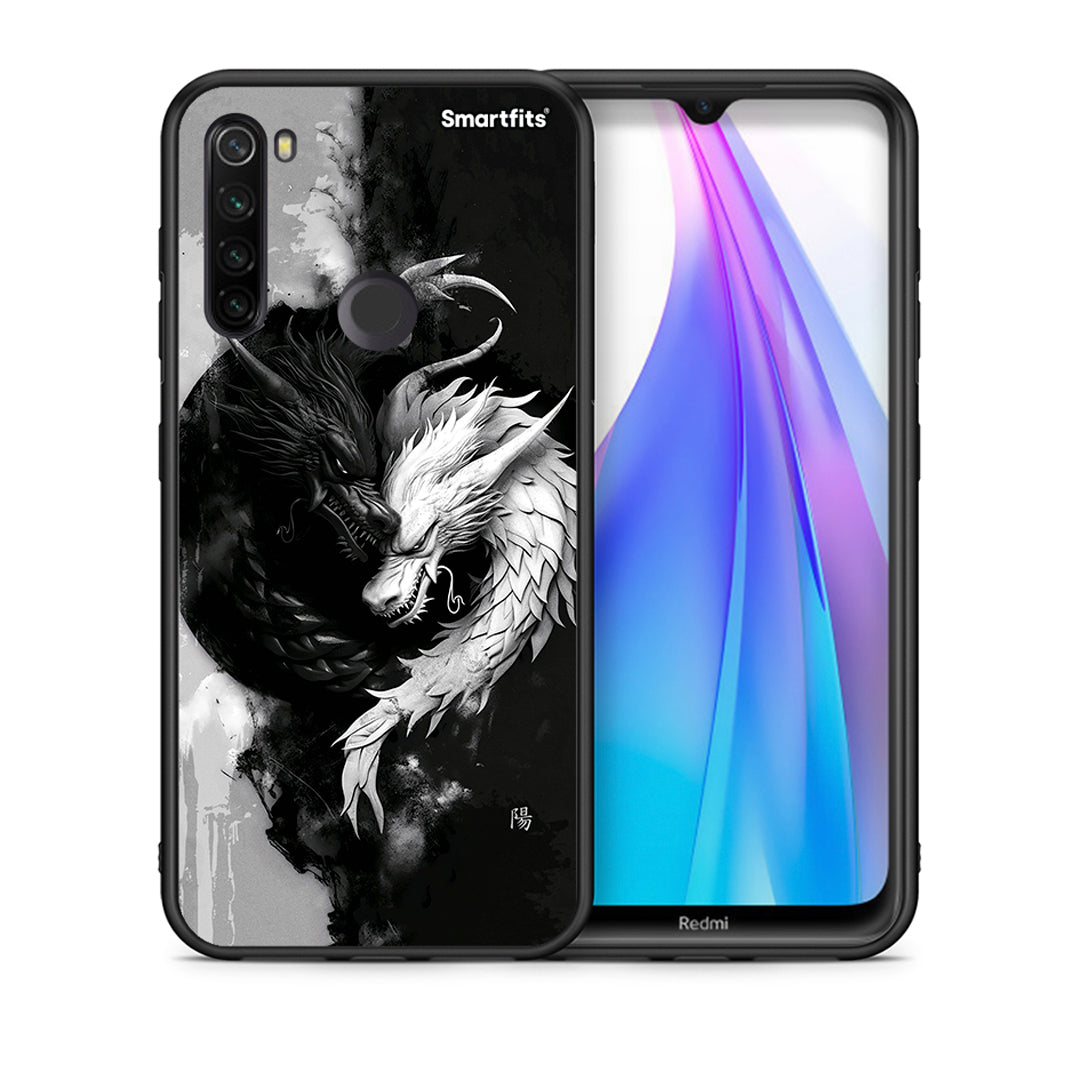 Θήκη Xiaomi Redmi Note 8T Yin Yang από τη Smartfits με σχέδιο στο πίσω μέρος και μαύρο περίβλημα | Xiaomi Redmi Note 8 Yin Yang case with colorful back and black bezels