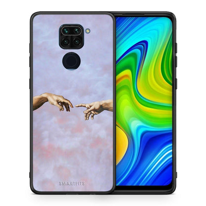 Θήκη Xiaomi Redmi Note 9 Adam Hand από τη Smartfits με σχέδιο στο πίσω μέρος και μαύρο περίβλημα | Xiaomi Redmi Note 9 Adam Hand case with colorful back and black bezels