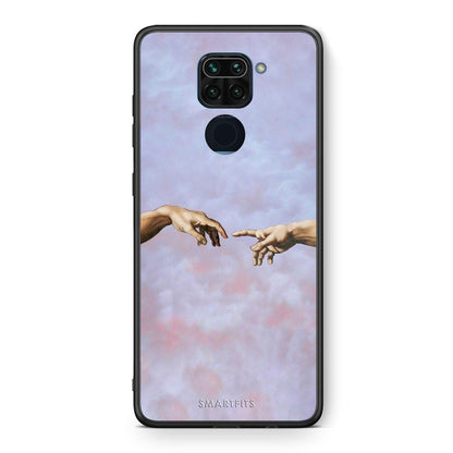 Θήκη Xiaomi Redmi Note 9 Adam Hand από τη Smartfits με σχέδιο στο πίσω μέρος και μαύρο περίβλημα | Xiaomi Redmi Note 9 Adam Hand case with colorful back and black bezels