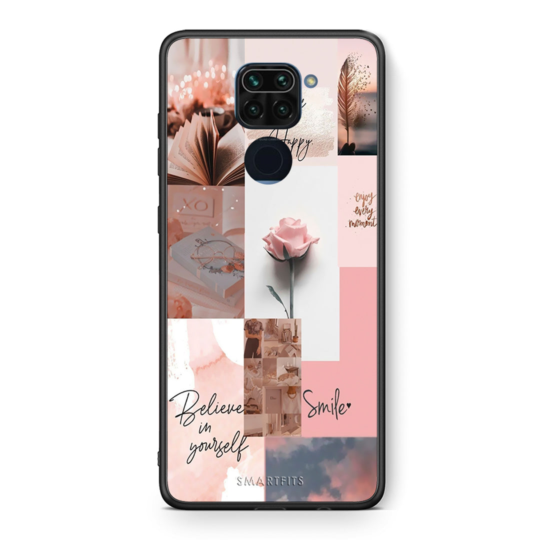 Θήκη Xiaomi Redmi Note 9 Aesthetic Collage από τη Smartfits με σχέδιο στο πίσω μέρος και μαύρο περίβλημα | Xiaomi Redmi Note 9 Aesthetic Collage case with colorful back and black bezels
