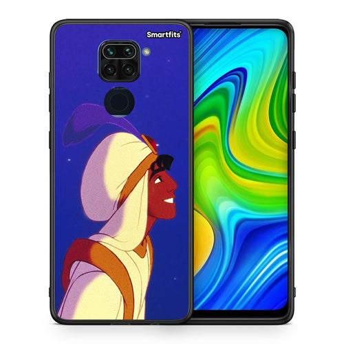 Θήκη Xiaomi Redmi Note 9 Alladin And Jasmine Love 1 από τη Smartfits με σχέδιο στο πίσω μέρος και μαύρο περίβλημα | Xiaomi Redmi Note 9 Alladin And Jasmine Love 1 case with colorful back and black bezels