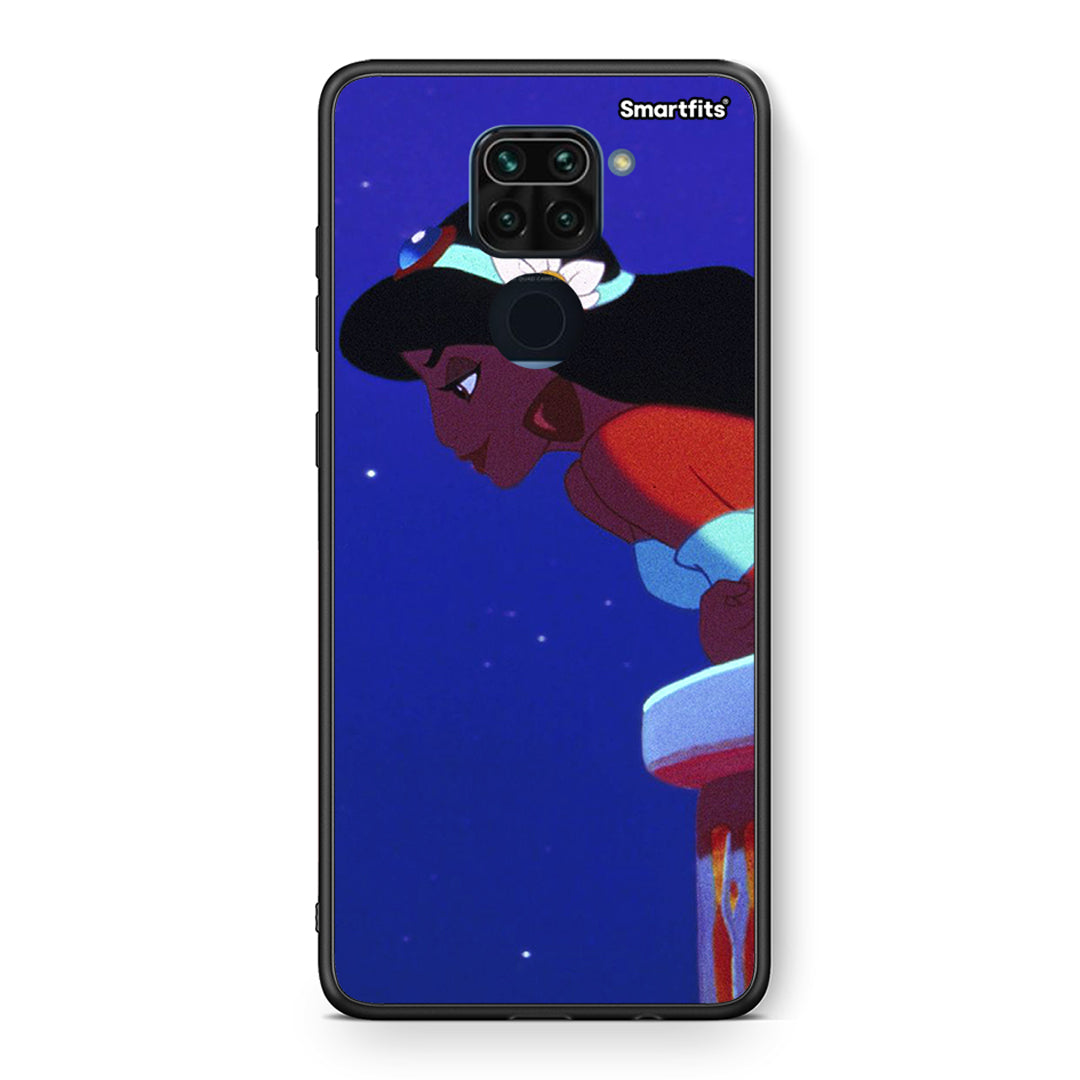 Θήκη Xiaomi Redmi Note 9 Alladin And Jasmine Love 2 από τη Smartfits με σχέδιο στο πίσω μέρος και μαύρο περίβλημα | Xiaomi Redmi Note 9 Alladin And Jasmine Love 2 case with colorful back and black bezels