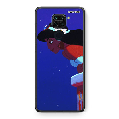Θήκη Xiaomi Redmi Note 9 Alladin And Jasmine Love 2 από τη Smartfits με σχέδιο στο πίσω μέρος και μαύρο περίβλημα | Xiaomi Redmi Note 9 Alladin And Jasmine Love 2 case with colorful back and black bezels