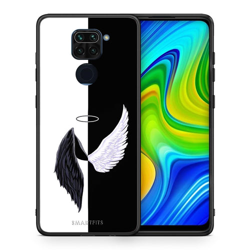 Θήκη Xiaomi Redmi Note 9 Angels Demons από τη Smartfits με σχέδιο στο πίσω μέρος και μαύρο περίβλημα | Xiaomi Redmi Note 9 Angels Demons case with colorful back and black bezels