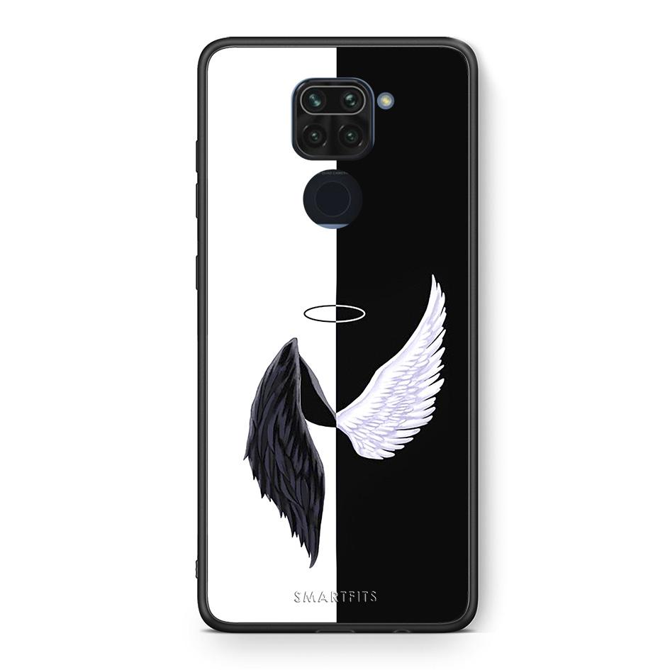 Θήκη Xiaomi Redmi Note 9 Angels Demons από τη Smartfits με σχέδιο στο πίσω μέρος και μαύρο περίβλημα | Xiaomi Redmi Note 9 Angels Demons case with colorful back and black bezels