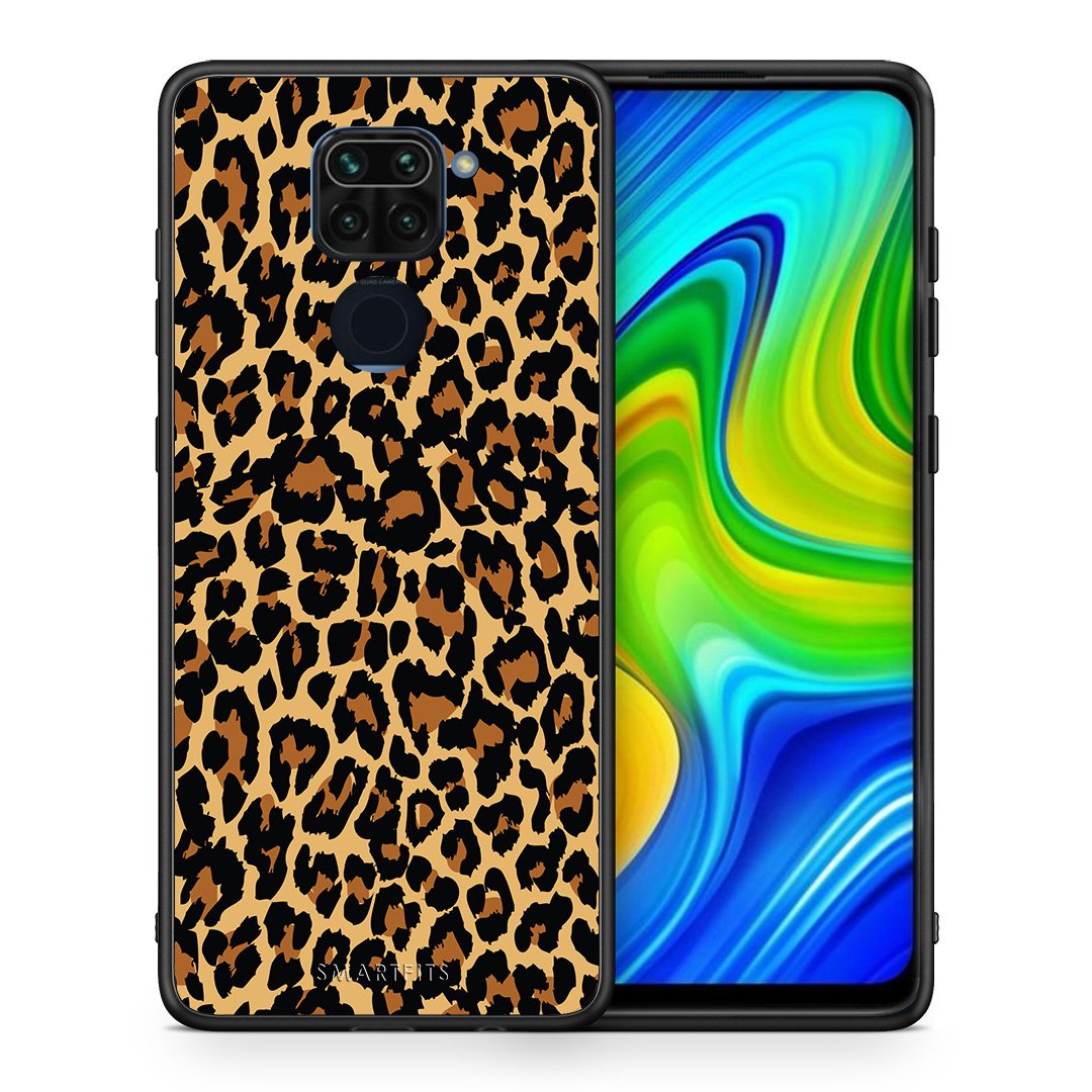 Θήκη Xiaomi Redmi Note 9 Leopard Animal από τη Smartfits με σχέδιο στο πίσω μέρος και μαύρο περίβλημα | Xiaomi Redmi Note 9 Leopard Animal case with colorful back and black bezels