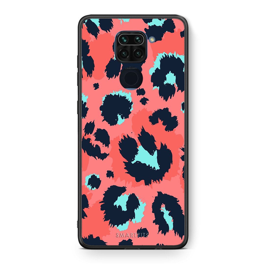 Θήκη Xiaomi Redmi Note 9 Pink Leopard Animal από τη Smartfits με σχέδιο στο πίσω μέρος και μαύρο περίβλημα | Xiaomi Redmi Note 9 Pink Leopard Animal case with colorful back and black bezels