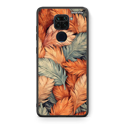 Θήκη Xiaomi Redmi Note 9 Autumn Leaves από τη Smartfits με σχέδιο στο πίσω μέρος και μαύρο περίβλημα | Xiaomi Redmi Note 9 Autumn Leaves case with colorful back and black bezels