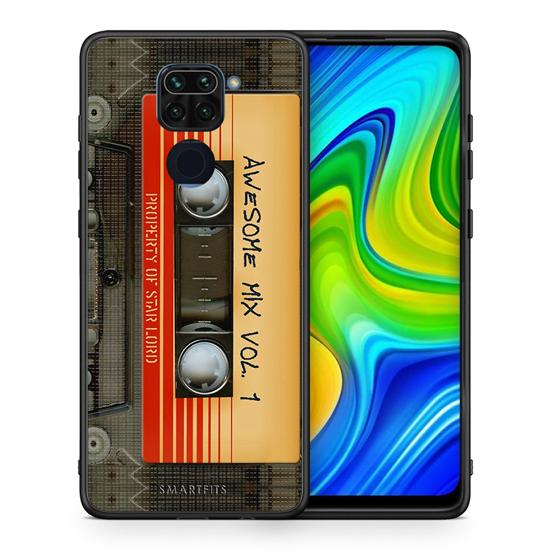 Θήκη Xiaomi Redmi Note 9 Awesome Mix από τη Smartfits με σχέδιο στο πίσω μέρος και μαύρο περίβλημα | Xiaomi Redmi Note 9 Awesome Mix case with colorful back and black bezels