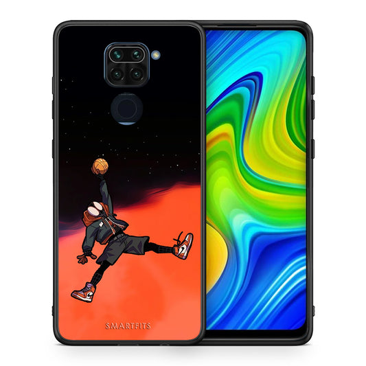 Θήκη Xiaomi Redmi Note 9 Basketball Hero από τη Smartfits με σχέδιο στο πίσω μέρος και μαύρο περίβλημα | Xiaomi Redmi Note 9 Basketball Hero case with colorful back and black bezels