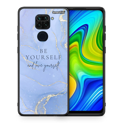 Θήκη Xiaomi Redmi Note 9 Be Yourself από τη Smartfits με σχέδιο στο πίσω μέρος και μαύρο περίβλημα | Xiaomi Redmi Note 9 Be Yourself case with colorful back and black bezels