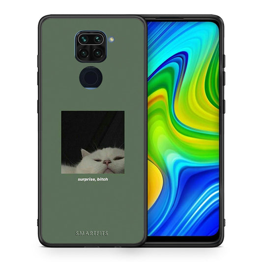 Θήκη Xiaomi Redmi Note 9 Bitch Surprise από τη Smartfits με σχέδιο στο πίσω μέρος και μαύρο περίβλημα | Xiaomi Redmi Note 9 Bitch Surprise case with colorful back and black bezels