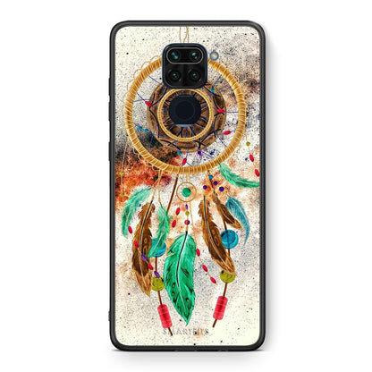 Θήκη Xiaomi Redmi Note 9 DreamCatcher Boho από τη Smartfits με σχέδιο στο πίσω μέρος και μαύρο περίβλημα | Xiaomi Redmi Note 9 DreamCatcher Boho case with colorful back and black bezels
