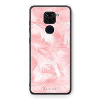 Thumbnail for Θήκη Xiaomi Redmi Note 9 Pink Feather Boho από τη Smartfits με σχέδιο στο πίσω μέρος και μαύρο περίβλημα | Xiaomi Redmi Note 9 Pink Feather Boho case with colorful back and black bezels