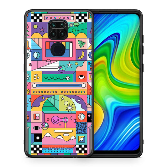 Θήκη Xiaomi Redmi Note 9 Bubbles Soap από τη Smartfits με σχέδιο στο πίσω μέρος και μαύρο περίβλημα | Xiaomi Redmi Note 9 Bubbles Soap case with colorful back and black bezels