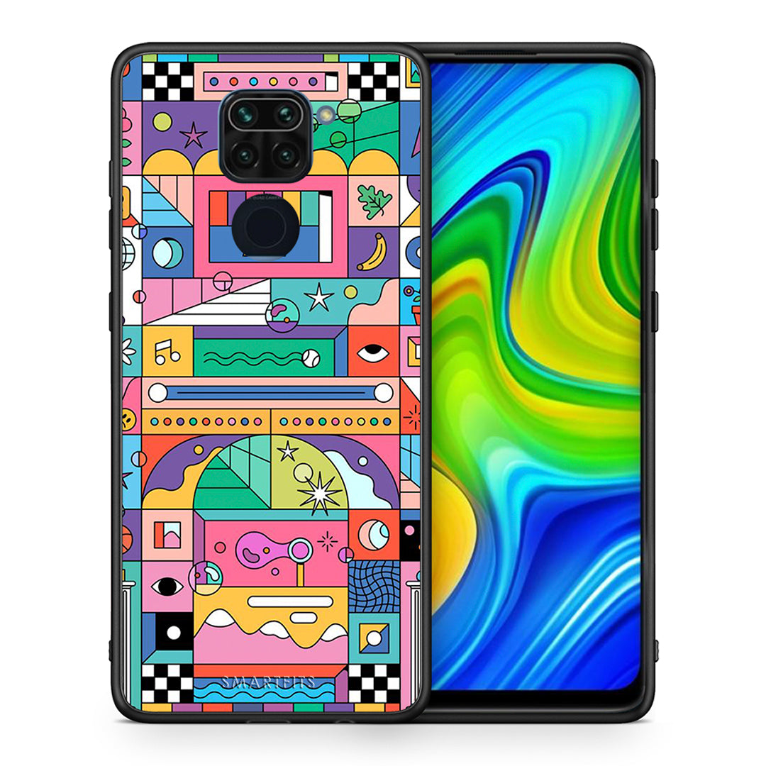 Θήκη Xiaomi Redmi Note 9 Bubbles Soap από τη Smartfits με σχέδιο στο πίσω μέρος και μαύρο περίβλημα | Xiaomi Redmi Note 9 Bubbles Soap case with colorful back and black bezels