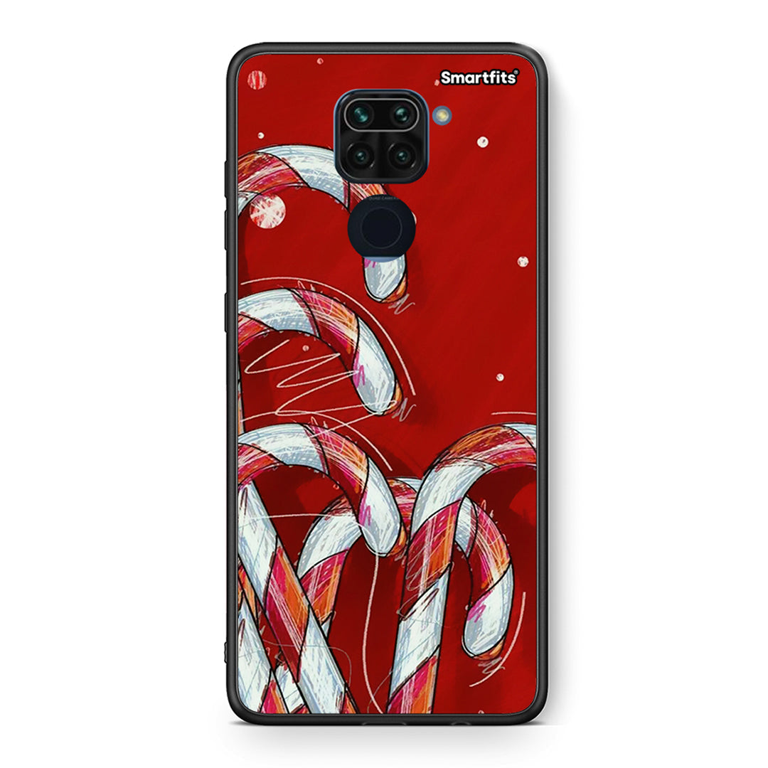 Θήκη Xiaomi Redmi Note 9 Candy Cane από τη Smartfits με σχέδιο στο πίσω μέρος και μαύρο περίβλημα | Xiaomi Redmi Note 9 Candy Cane case with colorful back and black bezels
