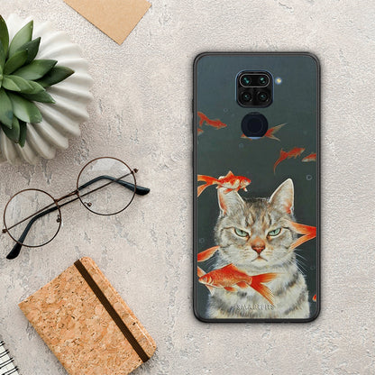 Cat Goldfish - Xiaomi Redmi Note 9 θήκη