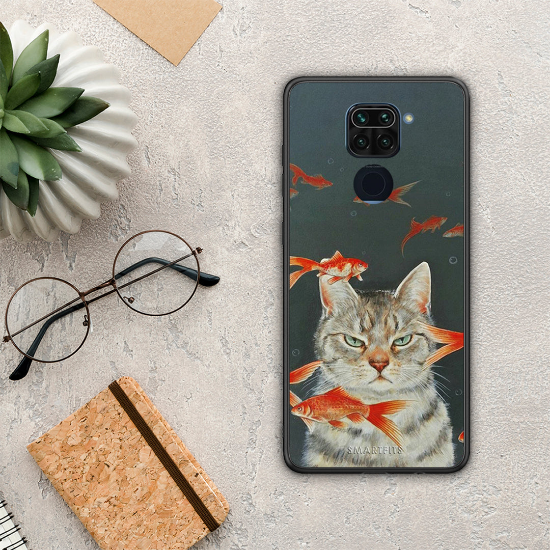 Cat Goldfish - Xiaomi Redmi Note 9 θήκη