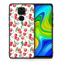 Thumbnail for Θήκη Xiaomi Redmi Note 9 Cherry Summer από τη Smartfits με σχέδιο στο πίσω μέρος και μαύρο περίβλημα | Xiaomi Redmi Note 9 Cherry Summer case with colorful back and black bezels