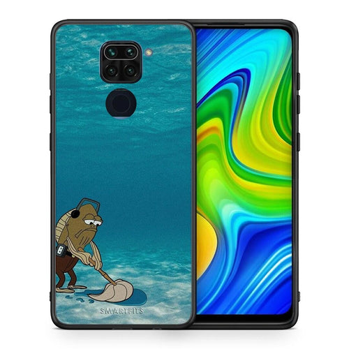 Θήκη Xiaomi Redmi Note 9 Clean The Ocean από τη Smartfits με σχέδιο στο πίσω μέρος και μαύρο περίβλημα | Xiaomi Redmi Note 9 Clean The Ocean case with colorful back and black bezels