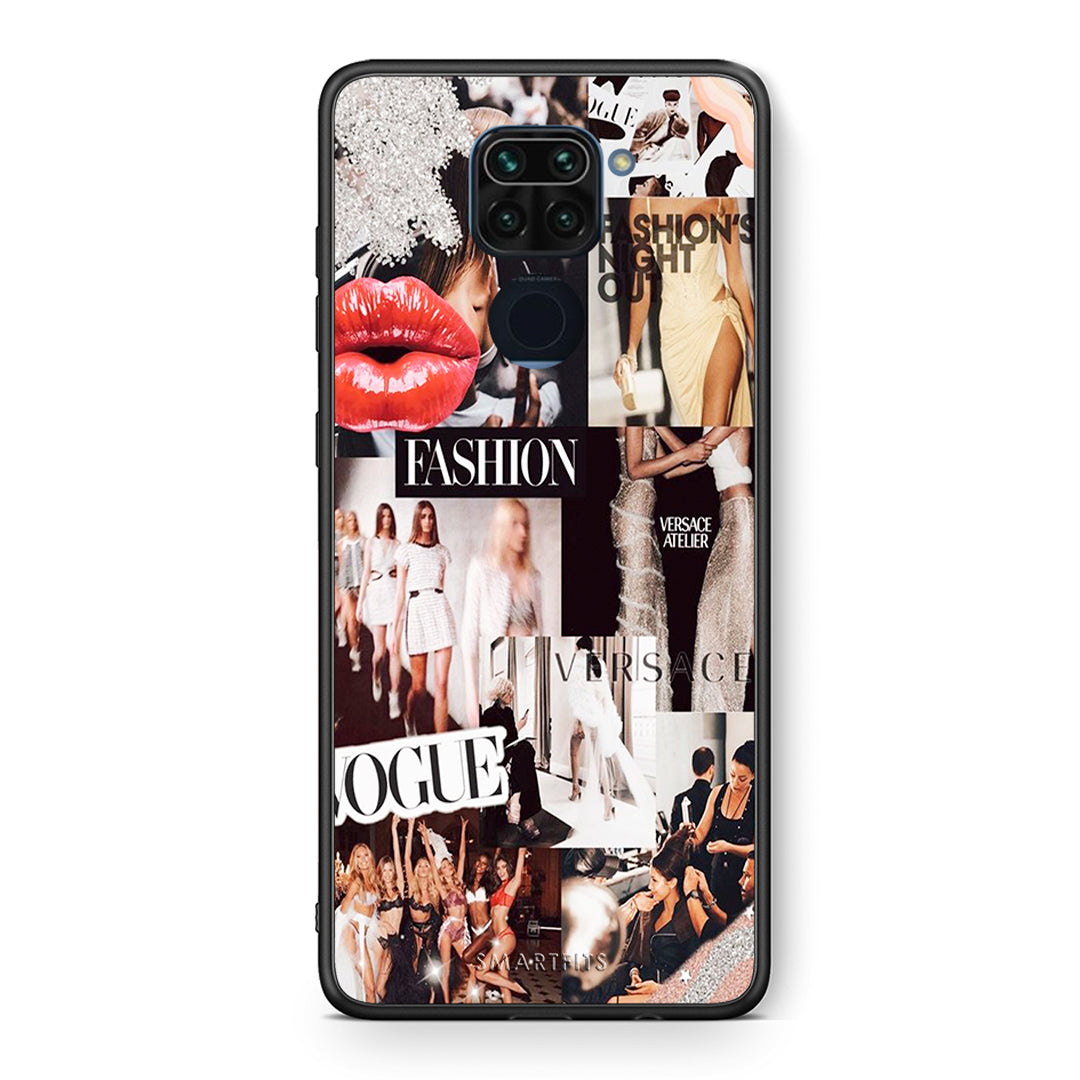 Θήκη Αγίου Βαλεντίνου Xiaomi Redmi Note 9 Collage Fashion από τη Smartfits με σχέδιο στο πίσω μέρος και μαύρο περίβλημα | Xiaomi Redmi Note 9 Collage Fashion case with colorful back and black bezels