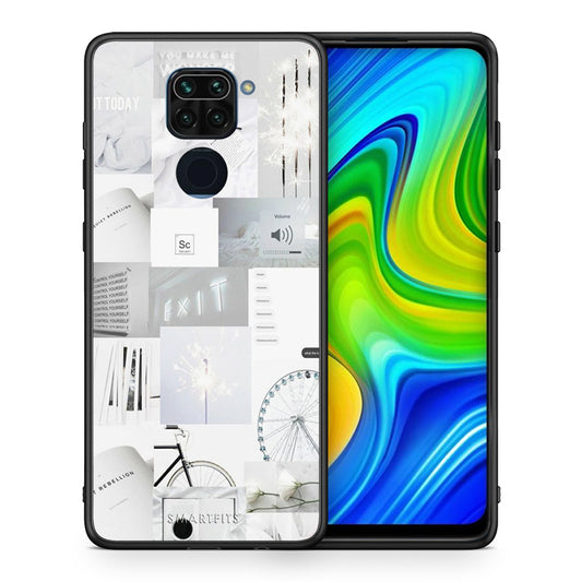 Θήκη Αγίου Βαλεντίνου Xiaomi Redmi Note 9 Collage Make Me Wonder από τη Smartfits με σχέδιο στο πίσω μέρος και μαύρο περίβλημα | Xiaomi Redmi Note 9 Collage Make Me Wonder case with colorful back and black bezels