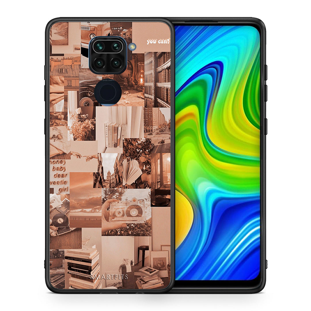 Θήκη Αγίου Βαλεντίνου Xiaomi Redmi Note 9 Collage You Can από τη Smartfits με σχέδιο στο πίσω μέρος και μαύρο περίβλημα | Xiaomi Redmi Note 9 Collage You Can case with colorful back and black bezels