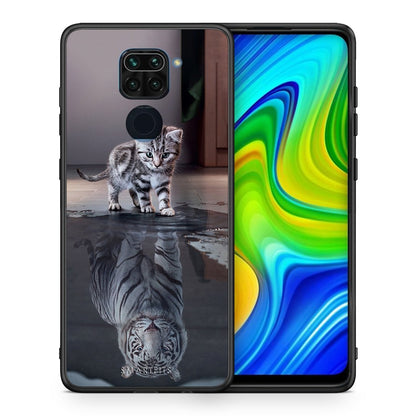 Θήκη Xiaomi Redmi Note 9 Tiger Cute από τη Smartfits με σχέδιο στο πίσω μέρος και μαύρο περίβλημα | Xiaomi Redmi Note 9 Tiger Cute case with colorful back and black bezels