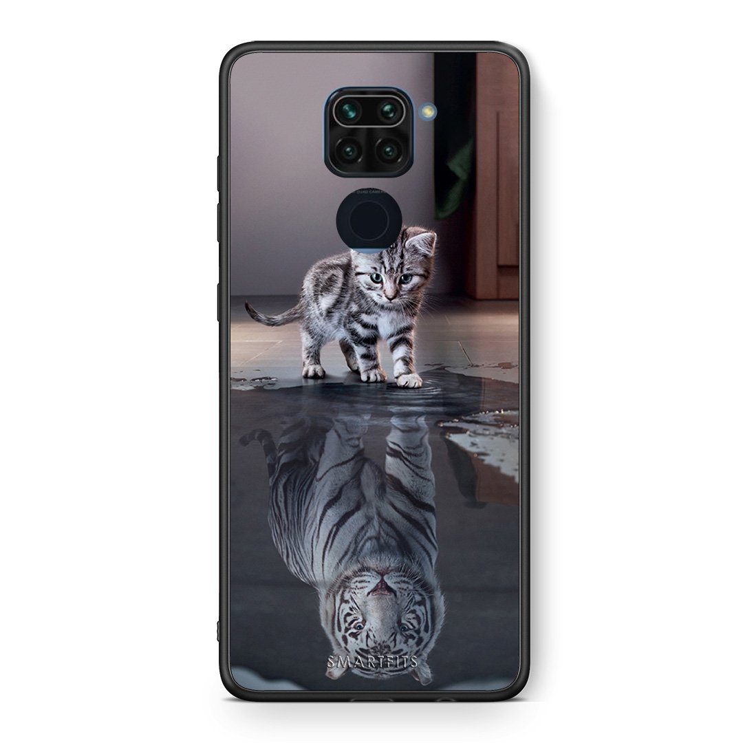 Θήκη Xiaomi Redmi Note 9 Tiger Cute από τη Smartfits με σχέδιο στο πίσω μέρος και μαύρο περίβλημα | Xiaomi Redmi Note 9 Tiger Cute case with colorful back and black bezels