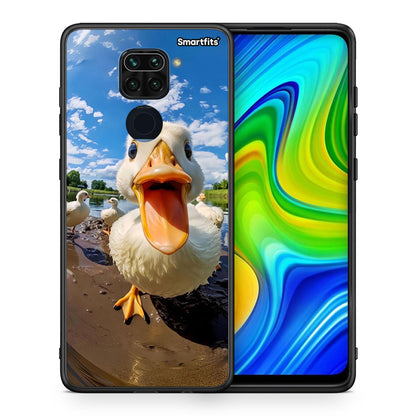 Θήκη Xiaomi Redmi Note 9 Duck Face από τη Smartfits με σχέδιο στο πίσω μέρος και μαύρο περίβλημα | Xiaomi Redmi Note 9 Duck Face case with colorful back and black bezels