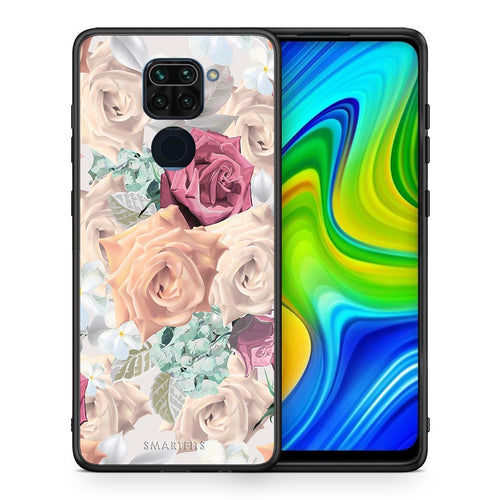 Θήκη Xiaomi Redmi Note 9 Bouquet Floral από τη Smartfits με σχέδιο στο πίσω μέρος και μαύρο περίβλημα | Xiaomi Redmi Note 9 Bouquet Floral case with colorful back and black bezels